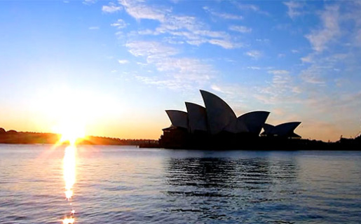 The Sydney Opera House at sunset