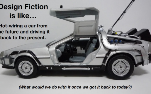 back to the future car representing prototypes from the future - design fiction