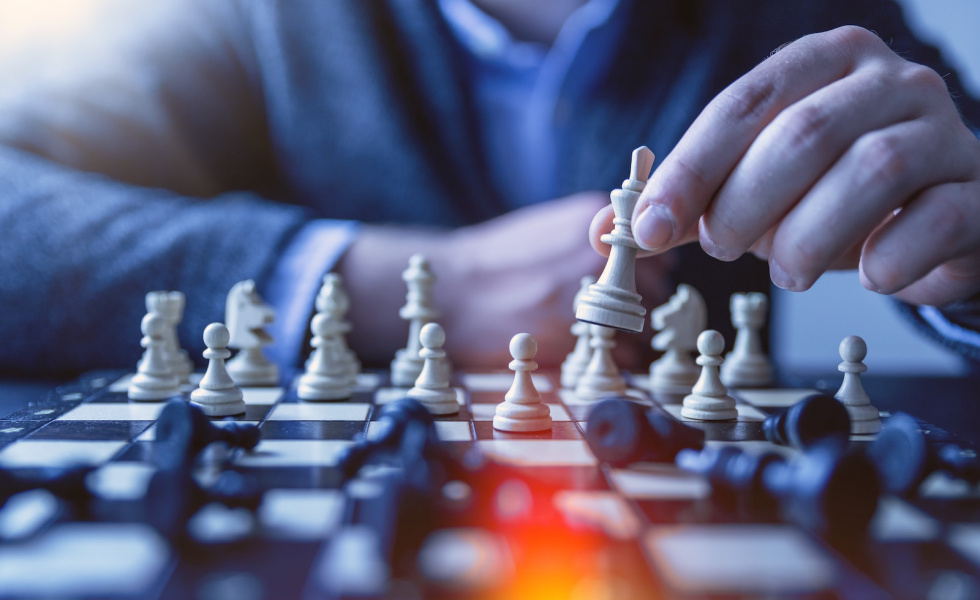 person playing chess