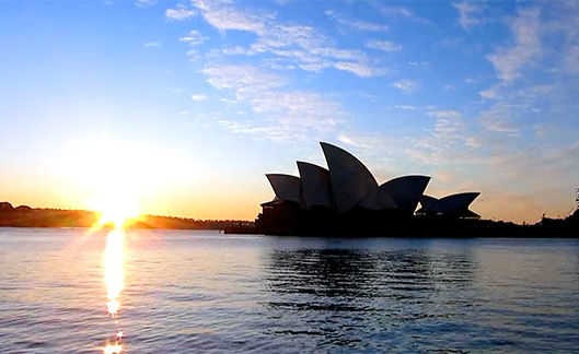 The Sydney Opera House at sunset