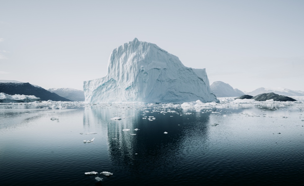 A stark photo of an iceberg, the symbol of the tool Causal Layered Analysis